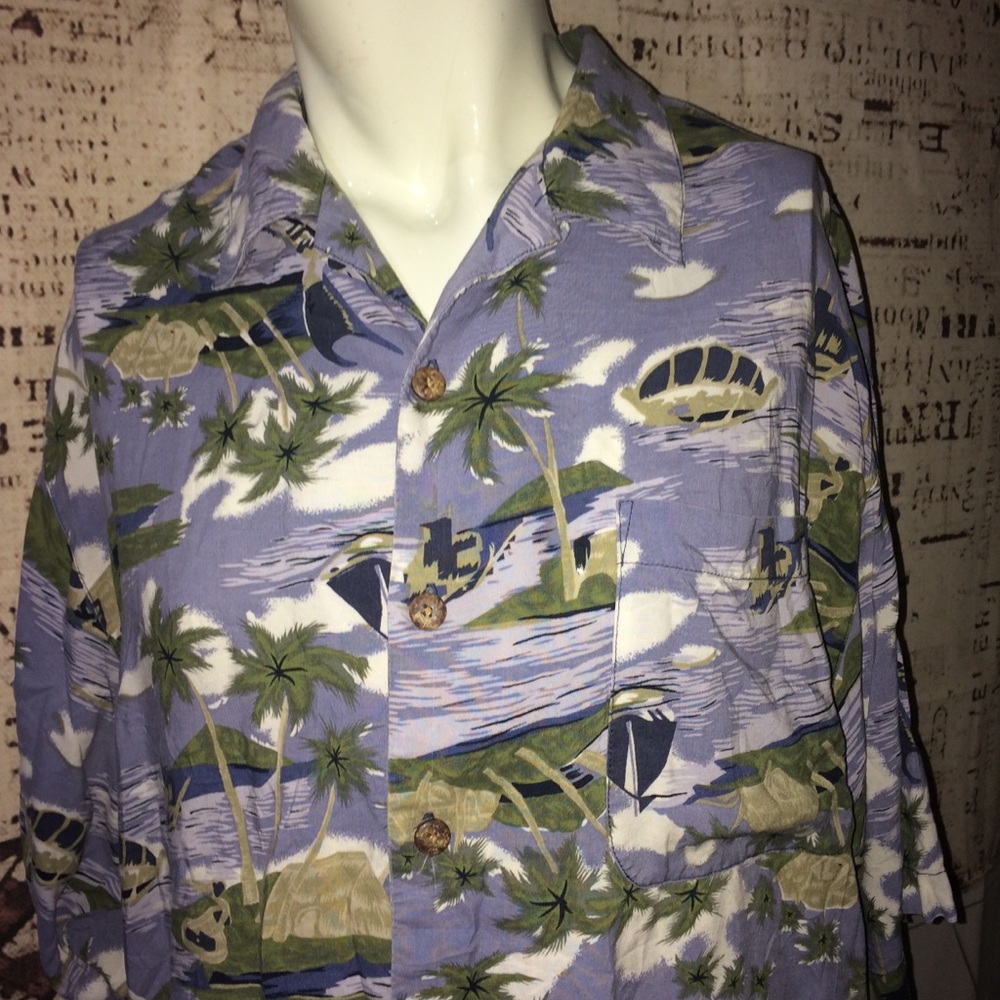 Original Island Sport L Blue Hawaiian shirt